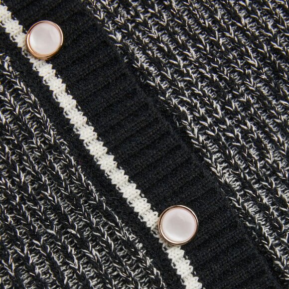 Cider Knit Round Neck Contrasting Binding Button Cardigan Curve Plus 2XL Shimmer - Picture 5 of 16